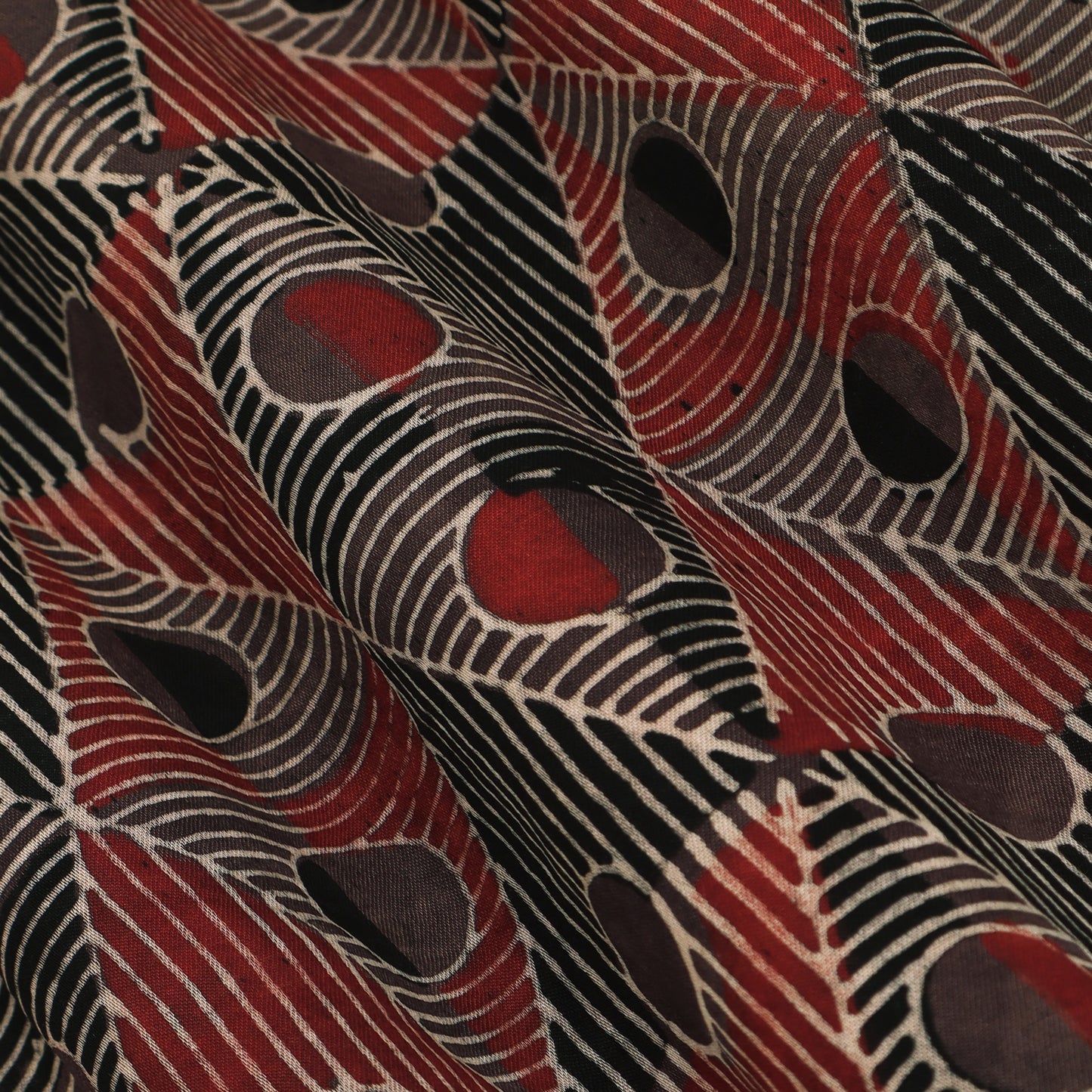 Gaji Silk Ajrak Print Fabric,