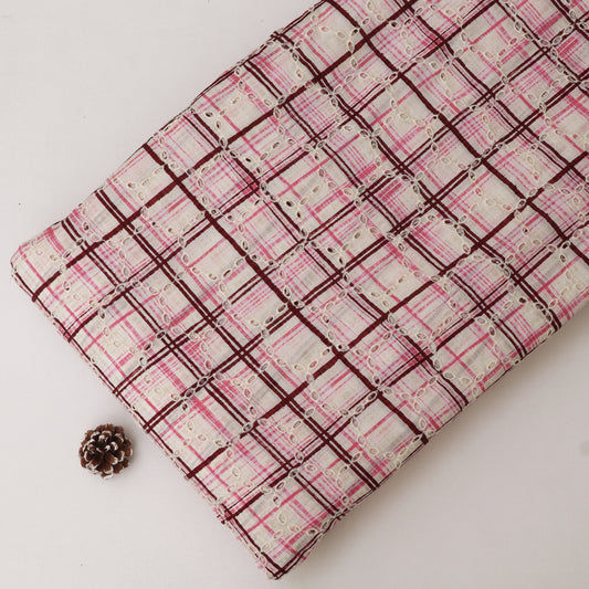 Cotton Chikan Print Embroidery Fabric