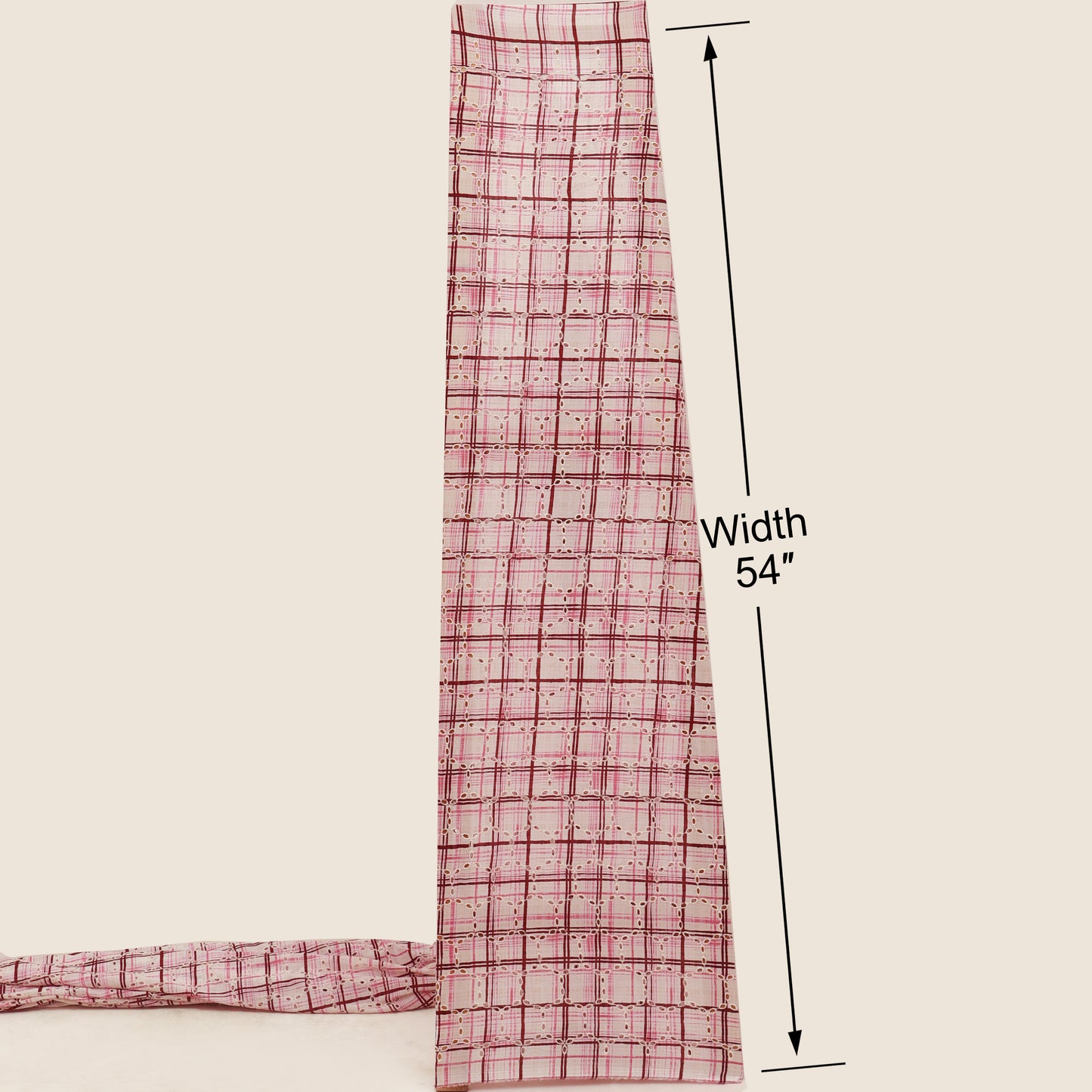 Cotton Chikan Print Embroidery Fabric
