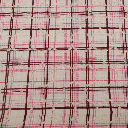 Cotton Chikan Print Embroidery Fabric