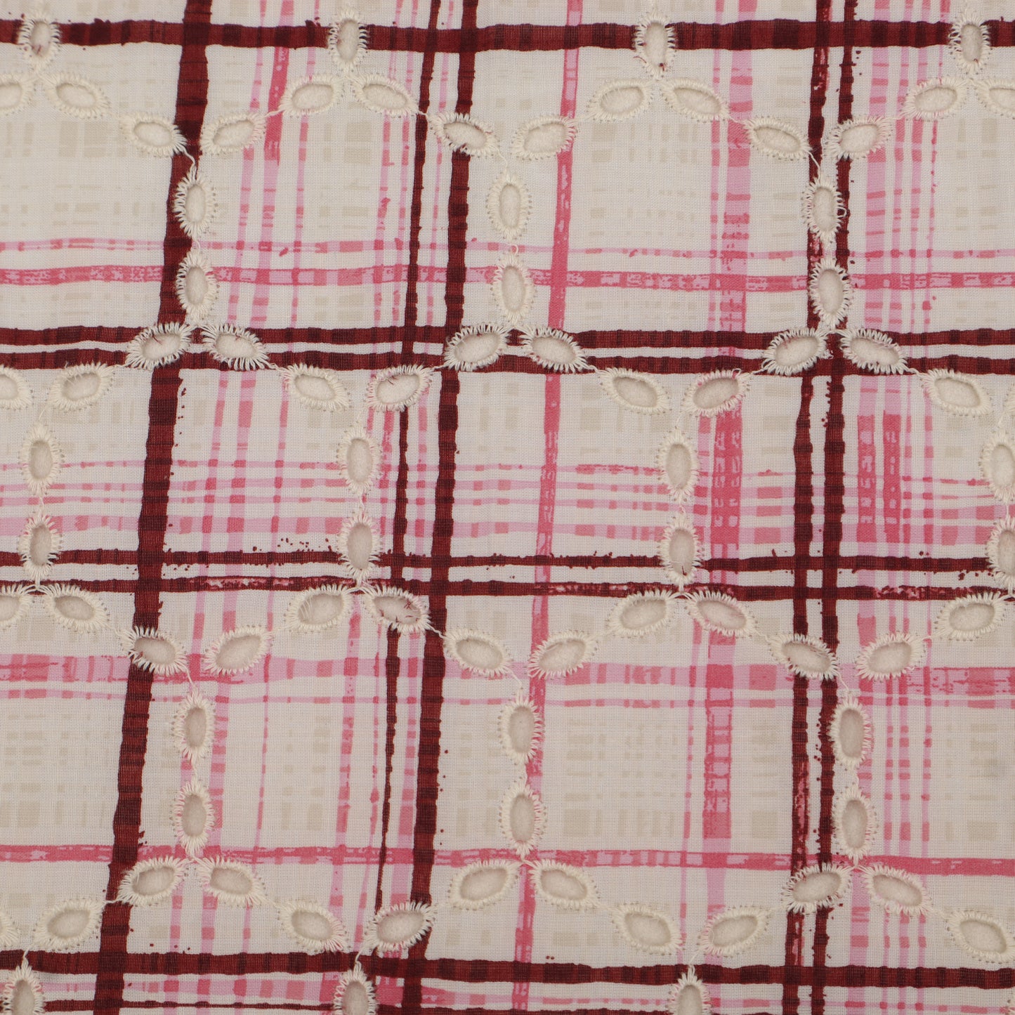 Cotton Chikan Print Embroidery Fabric