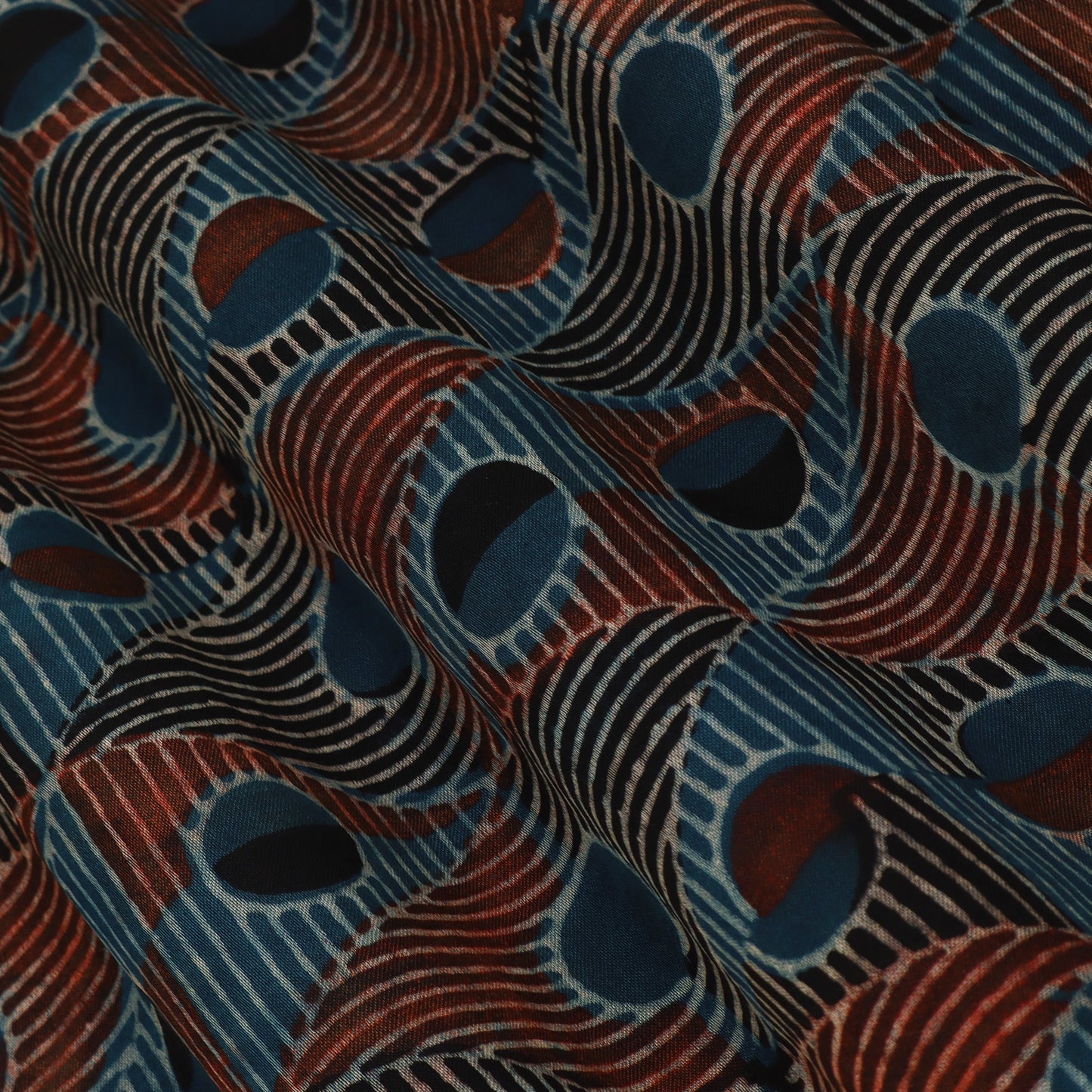 Gaji Silk Ajrak Print Fabric,