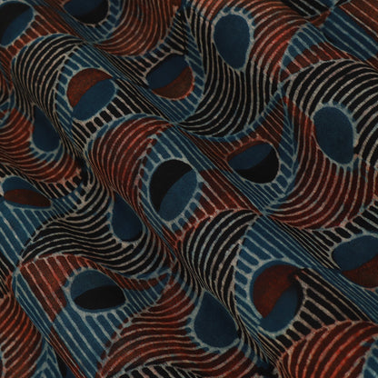 Gaji Silk Ajrak Print Fabric,