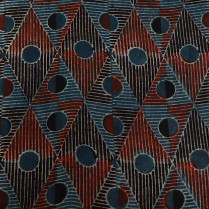 Gaji Silk Ajrak Print Fabric,