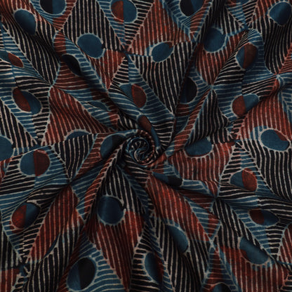 Gaji Silk Ajrak Print Fabric,