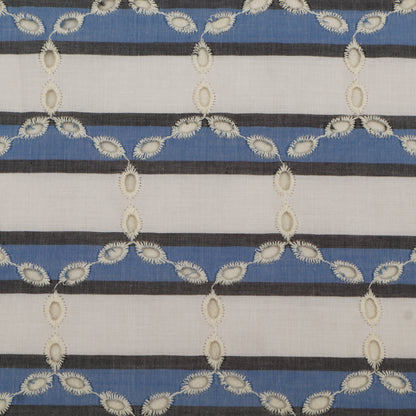 Cotton Chikan Print Embroidery Fabric