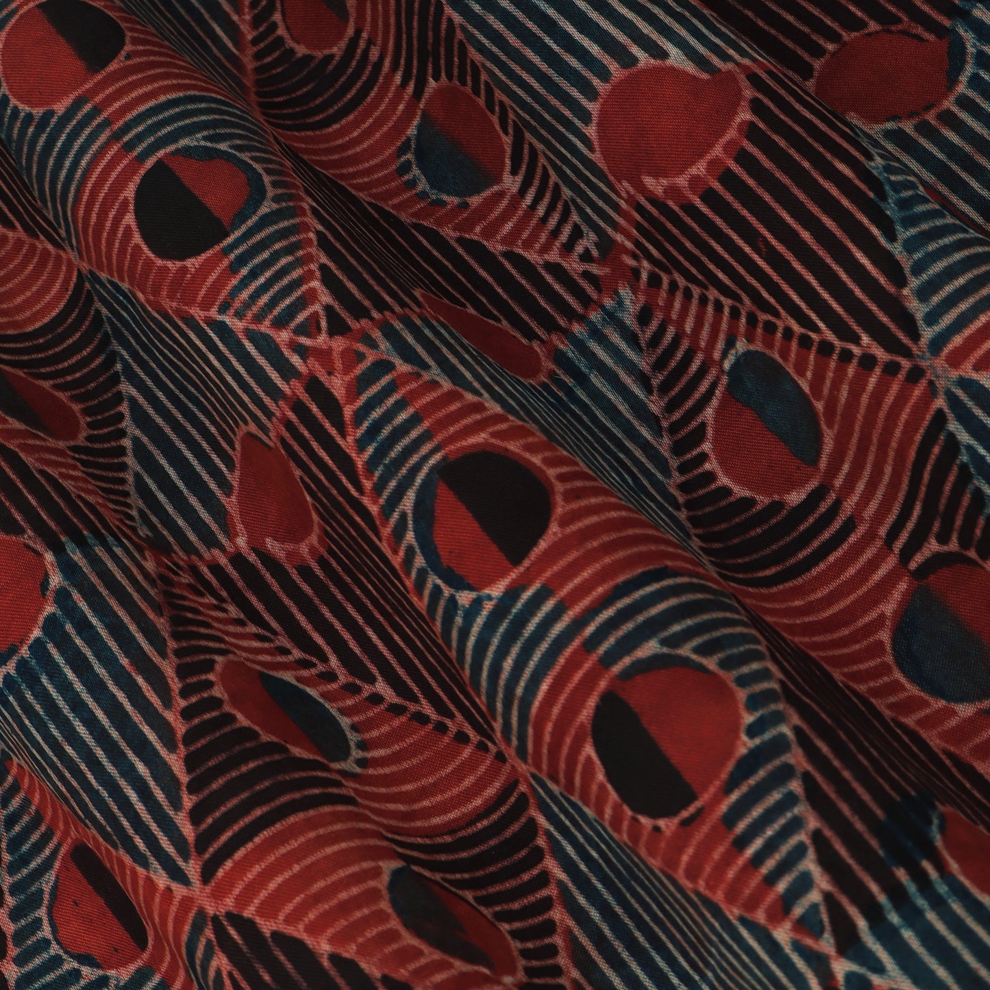 Gaji Silk Ajrak Print Fabric,