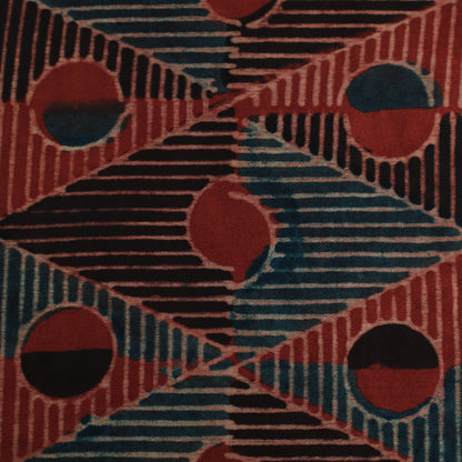 Gaji Silk Ajrak Print Fabric,