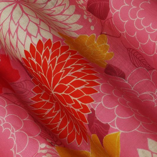 Colored Color Mulmul Print Fabric