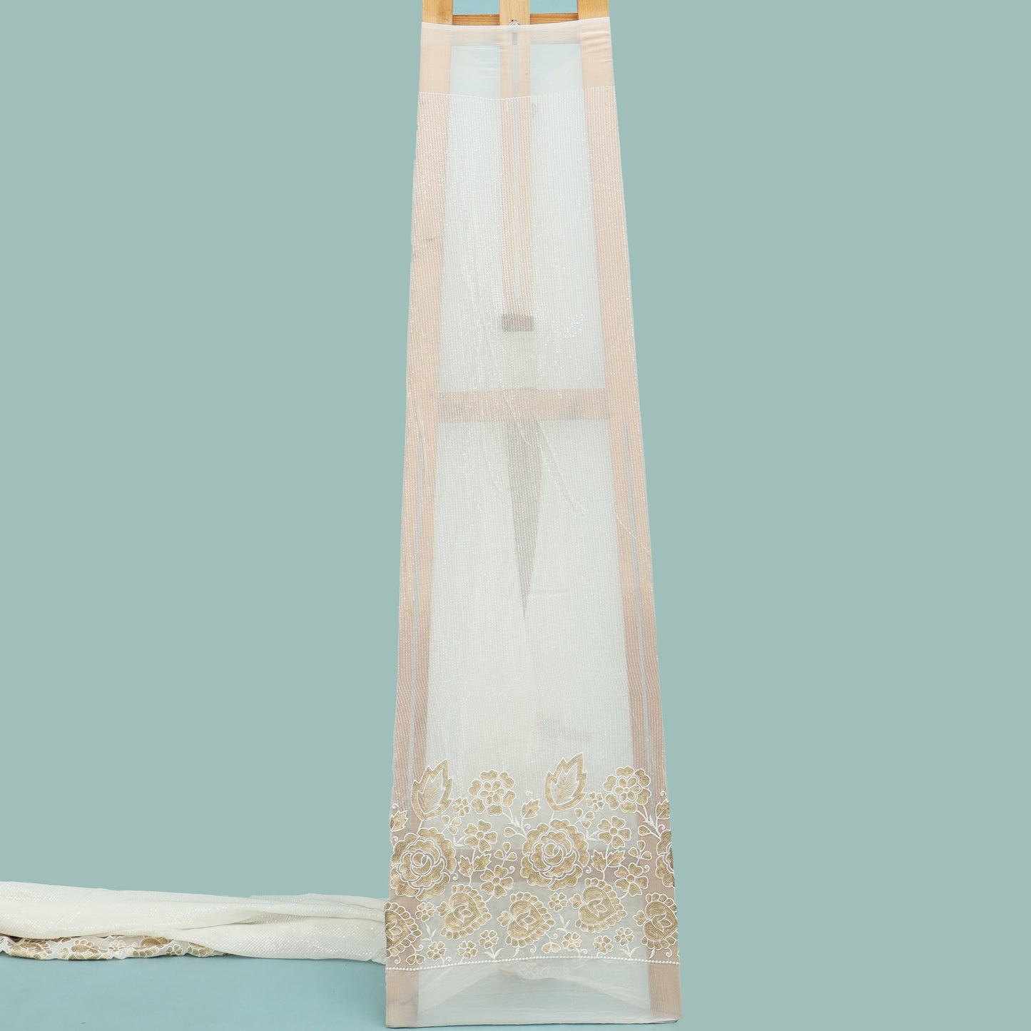 White Color Georgette Embroidery Fabric