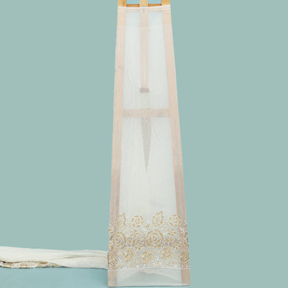 White Color Georgette Embroidery Fabric