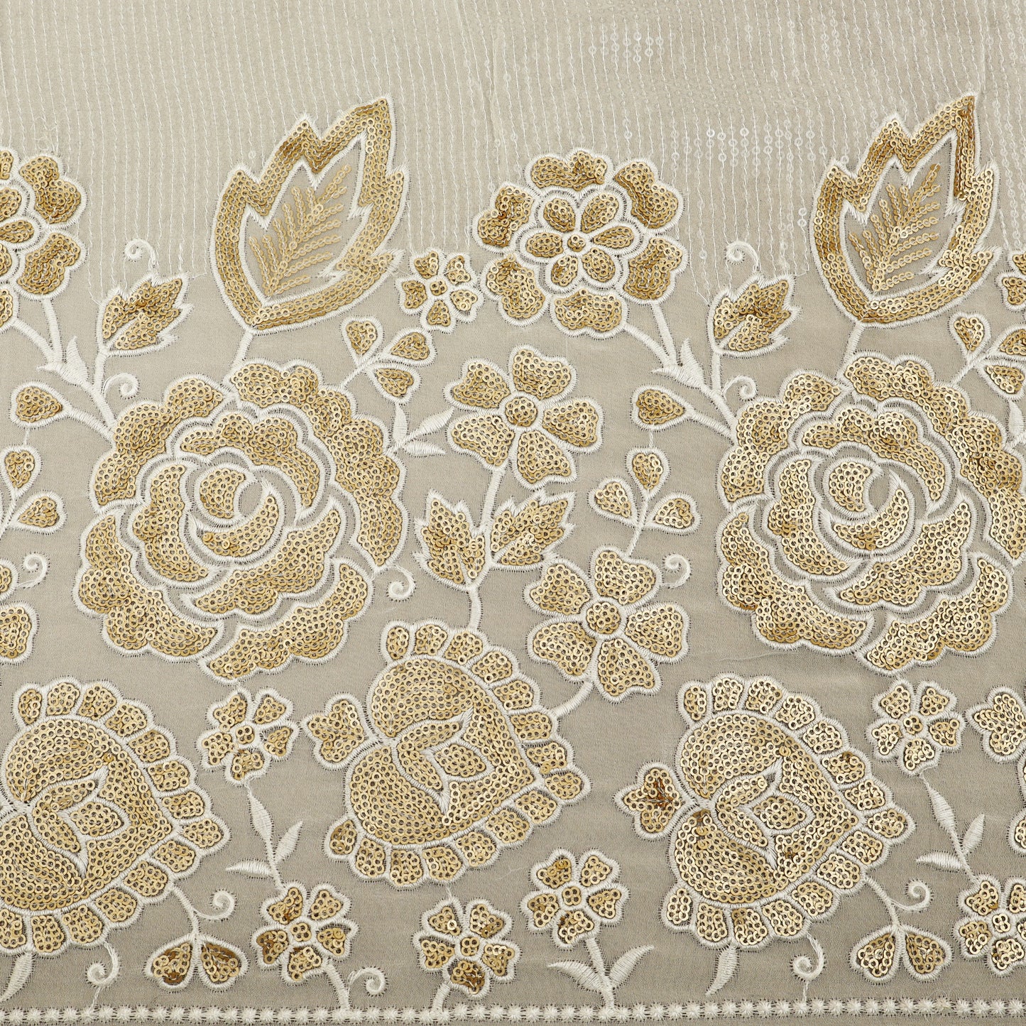 White Color Georgette Embroidery Fabric