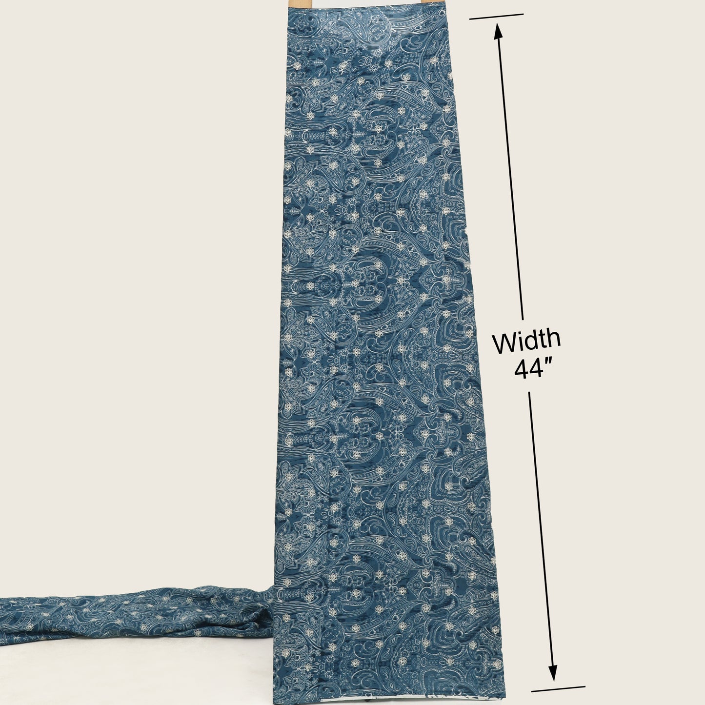 Muslin Print Chikan Embroidery Fabric