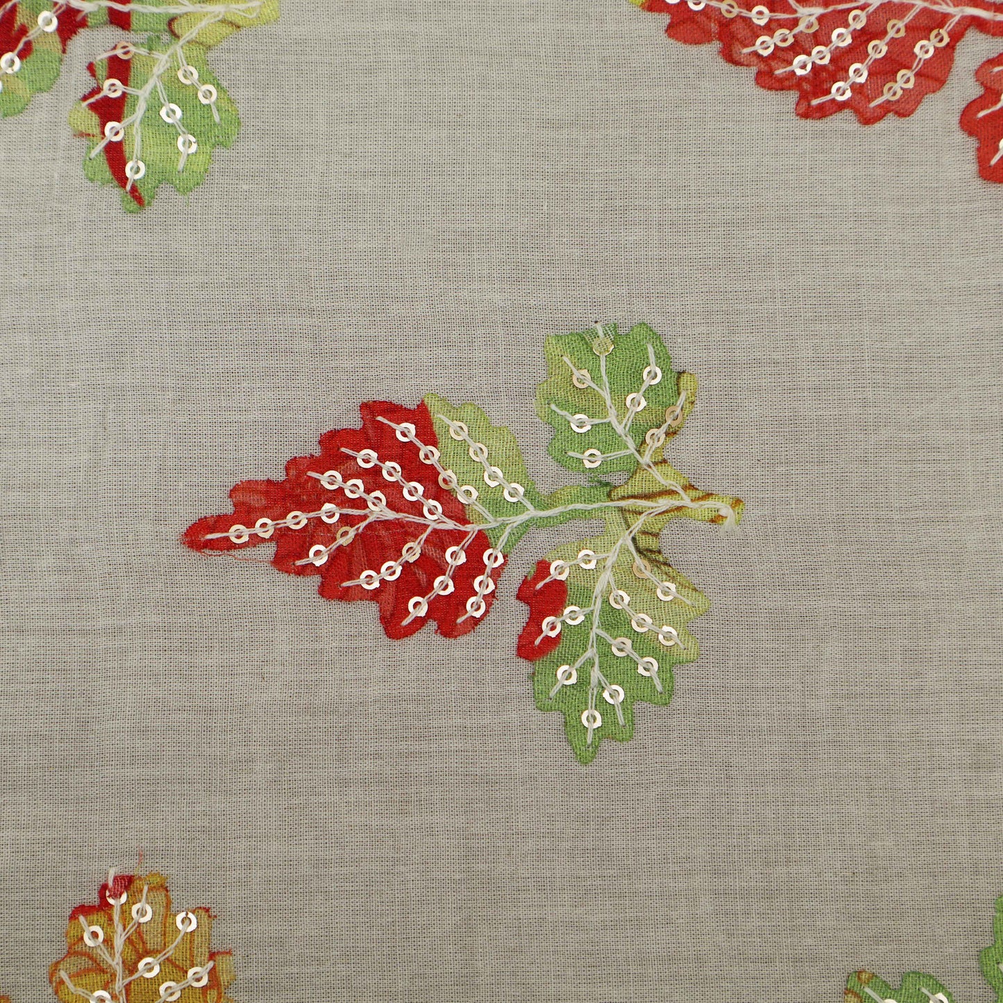 Colored Color Mulmul Embroidery Fabric