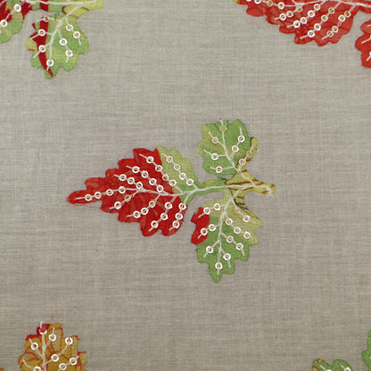 Colored Color Mulmul Embroidery Fabric