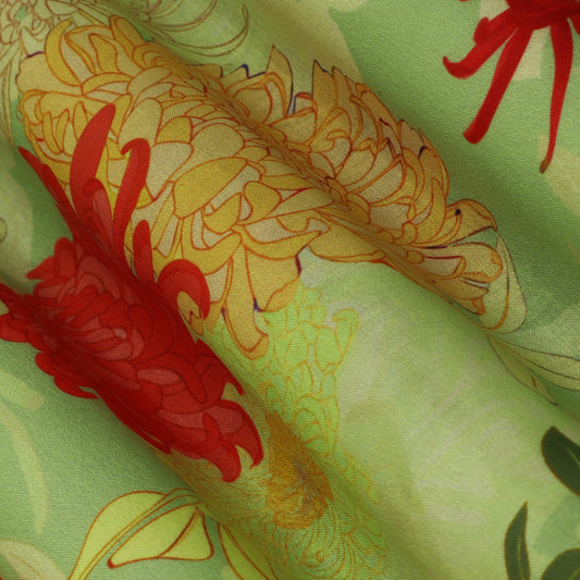 Colored Color Mulmul Print Fabric