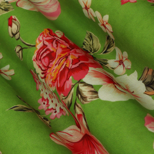 Colored Color Mulmul Print Fabric