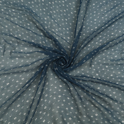 Muslin Print Chikan Embroidery Fabric