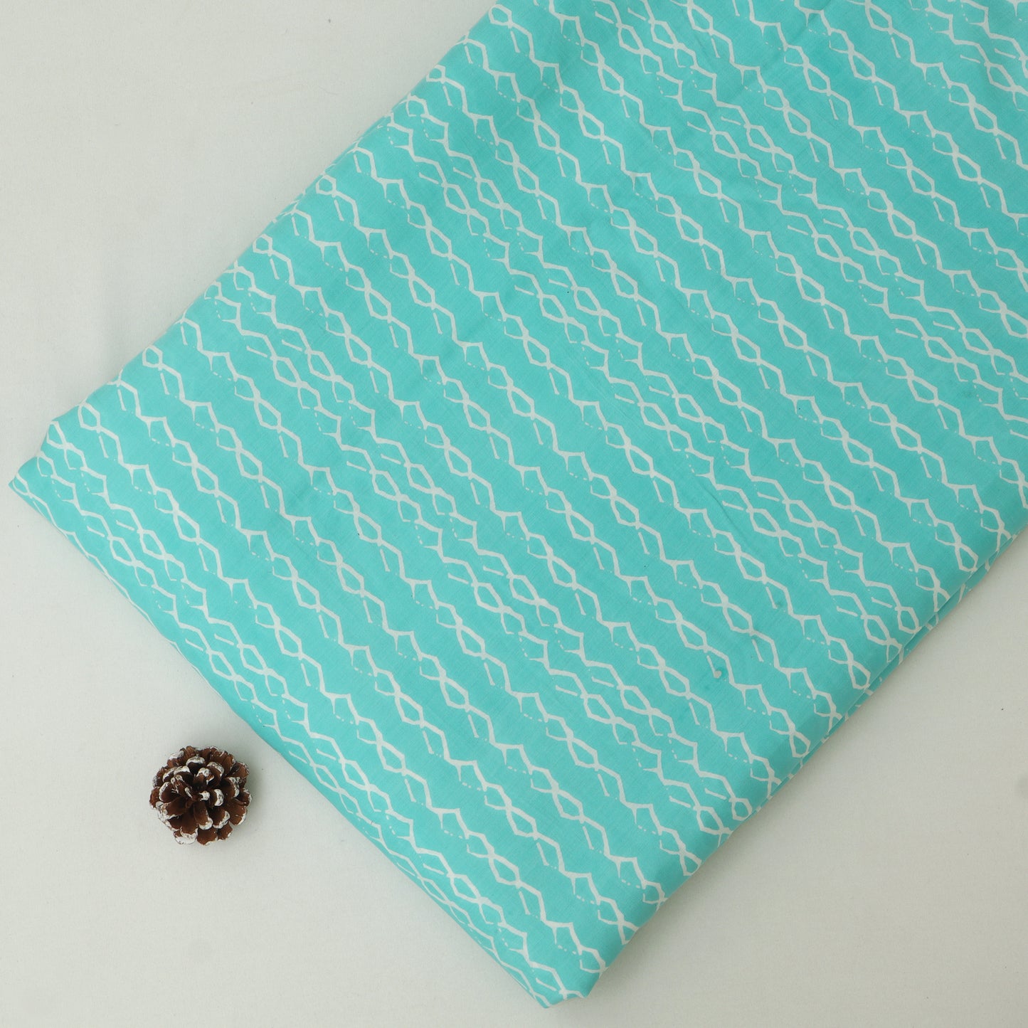 Muslin Print Chikan Embroidery Fabric