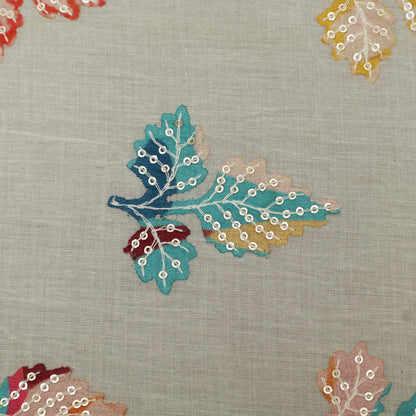 Colored Color Mulmul  Embroidery Fabric