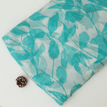 Muslin Print Chikan Embroidery Fabric