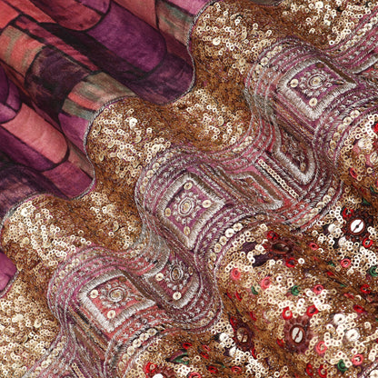 Velvet Print Embroidery Fabric