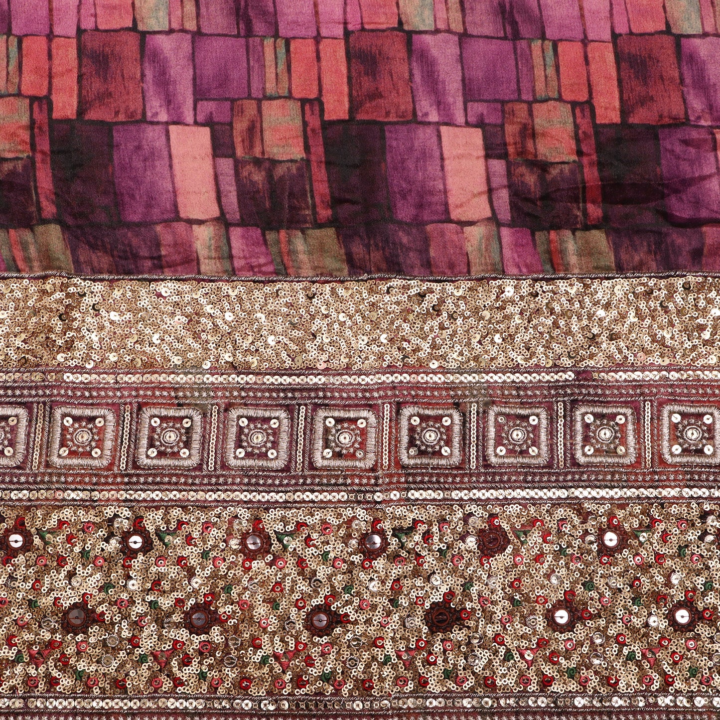 Velvet Print Embroidery Fabric