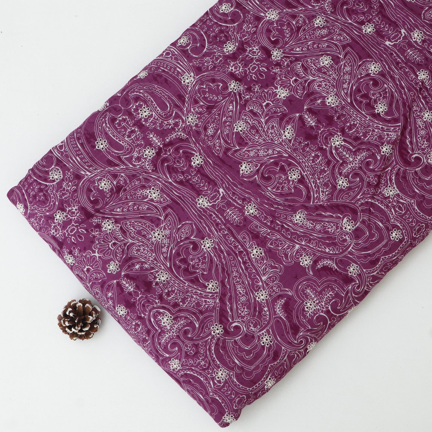 Muslin Print Chikan Embroidery Fabric