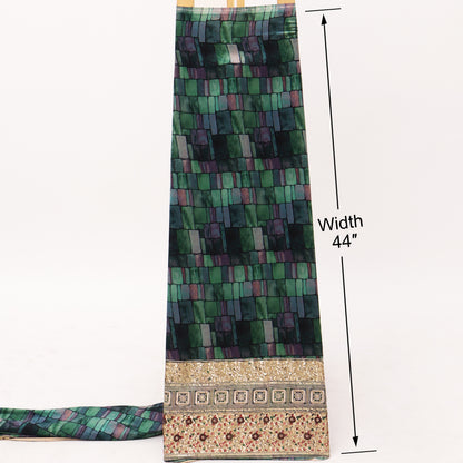 Velvet Print Embroidery Fabric