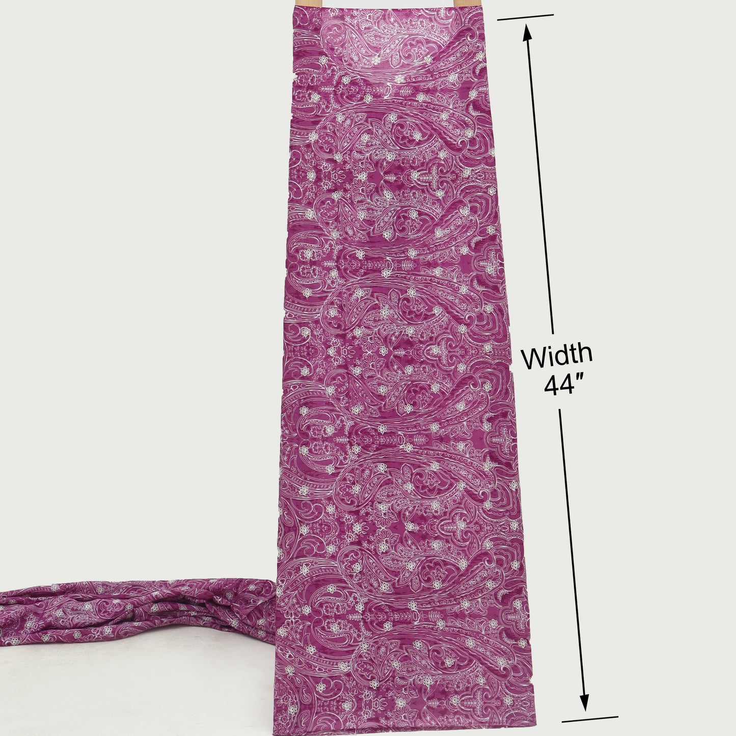 Muslin Print Chikan Embroidery Fabric