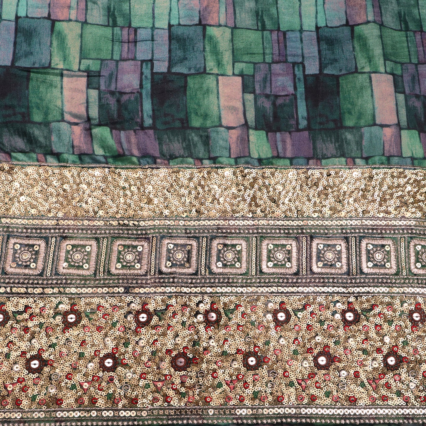 Velvet Print Embroidery Fabric