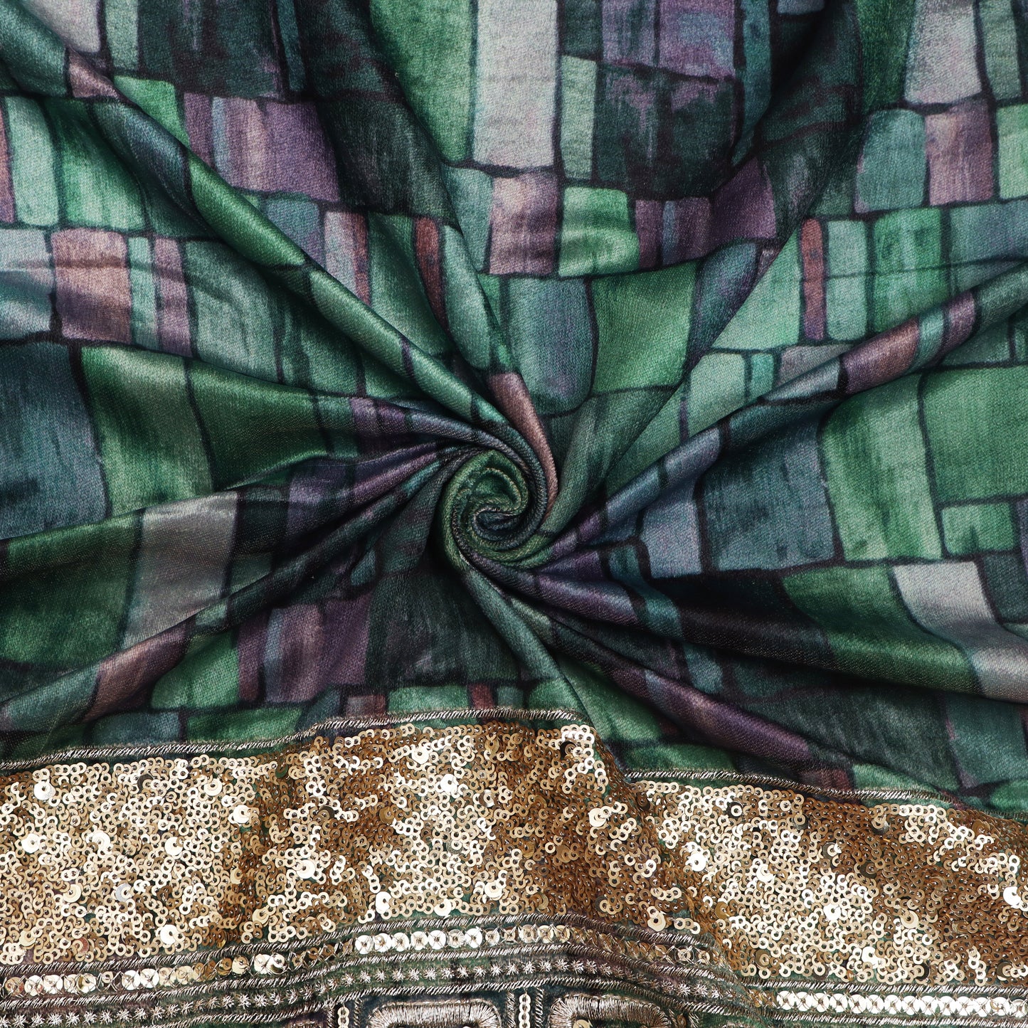 Velvet Print Embroidery Fabric