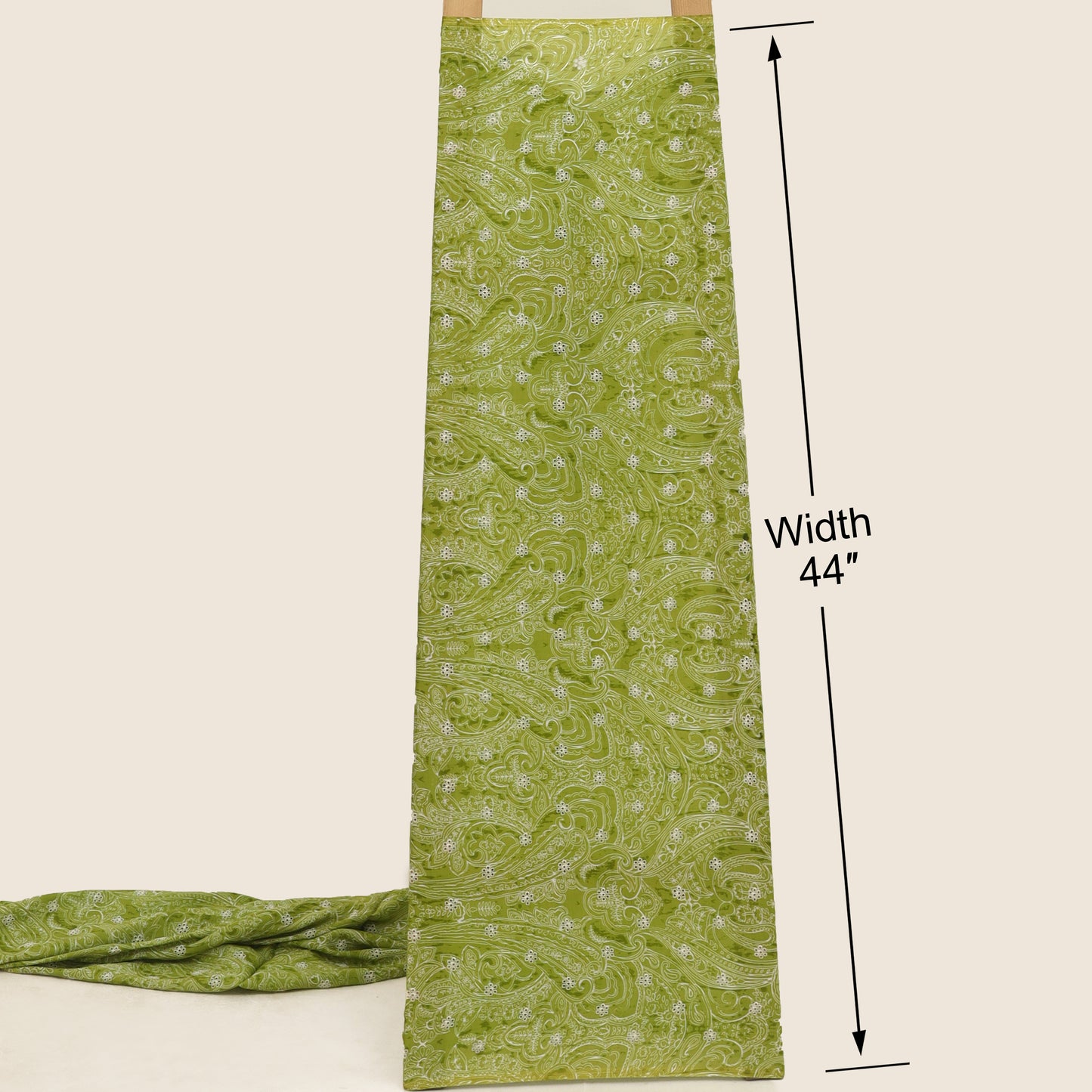Muslin Print Chikan Embroidery Fabric