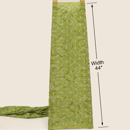Muslin Print Chikan Embroidery Fabric