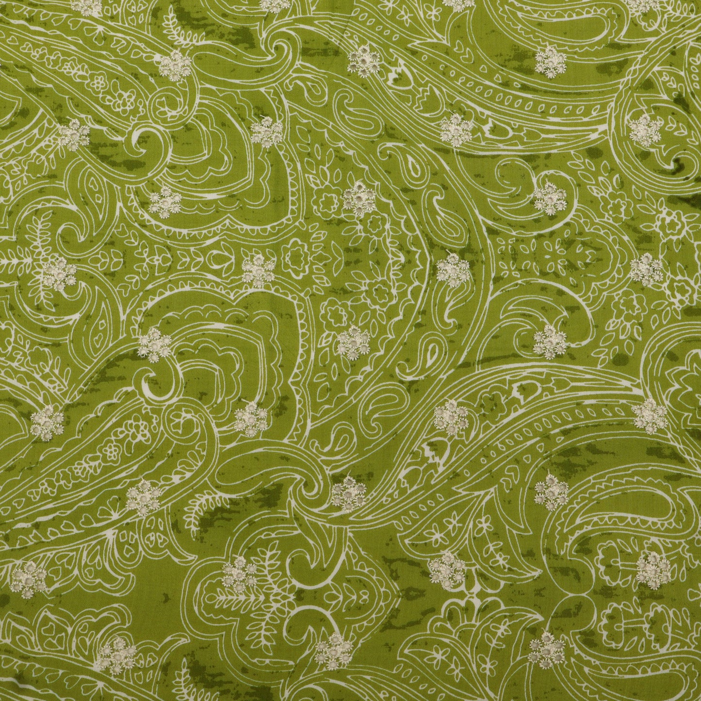 Muslin Print Chikan Embroidery Fabric