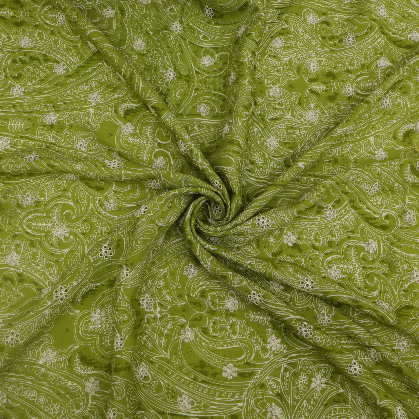 Muslin Print Chikan Embroidery Fabric