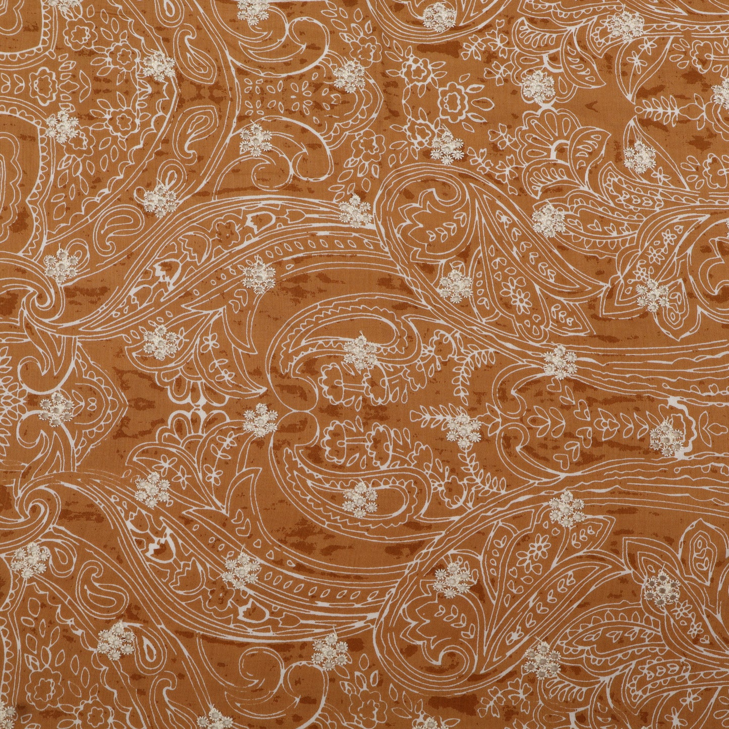 Muslin Print Chikan Embroidery Fabric