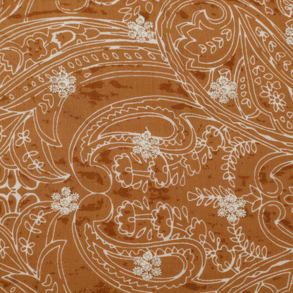 Muslin Print Chikan Embroidery Fabric
