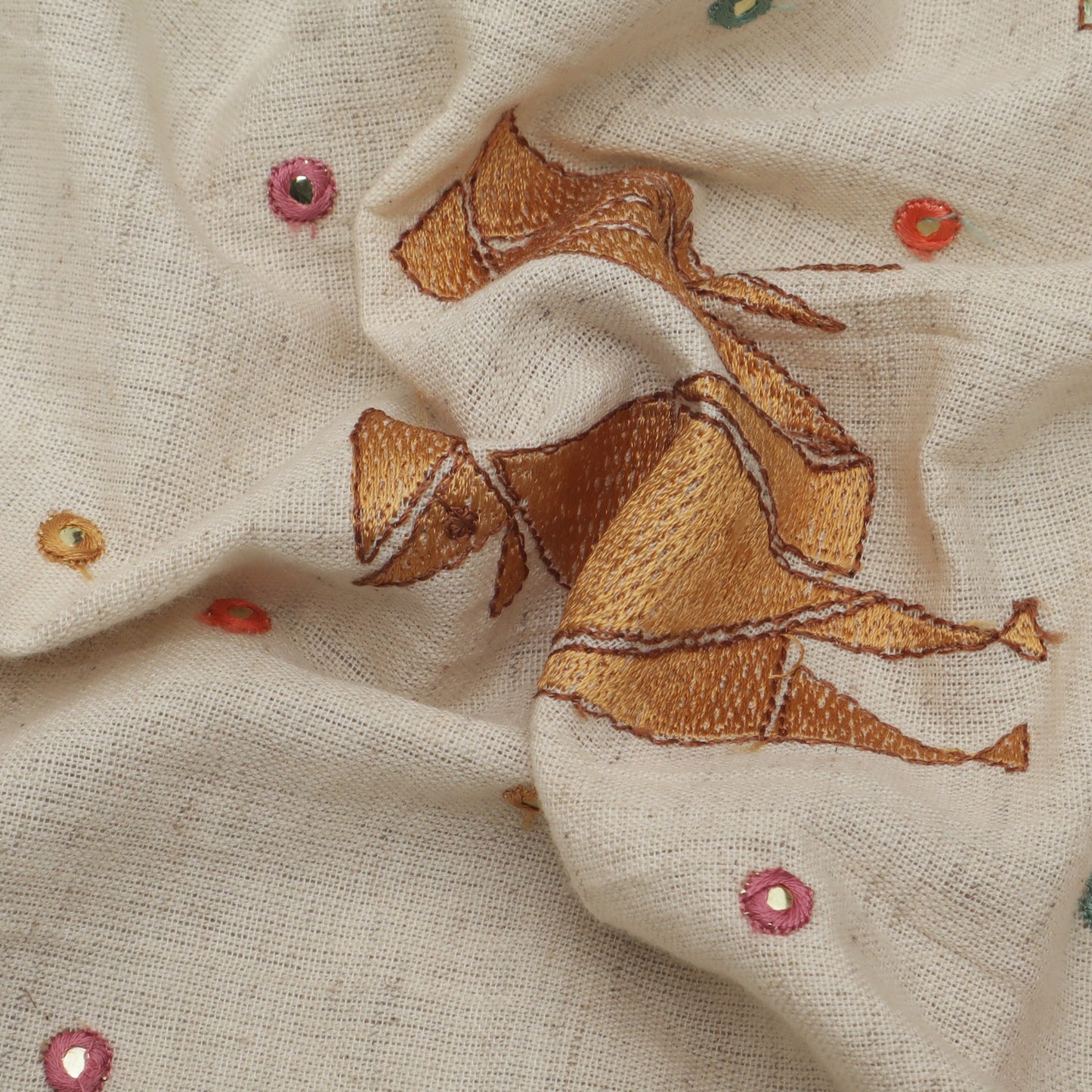 Colored Linen Embroidery Fabric