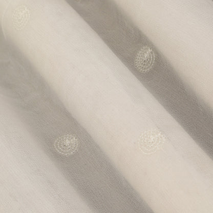 Dyeable Georgette Silver Booti Fabric