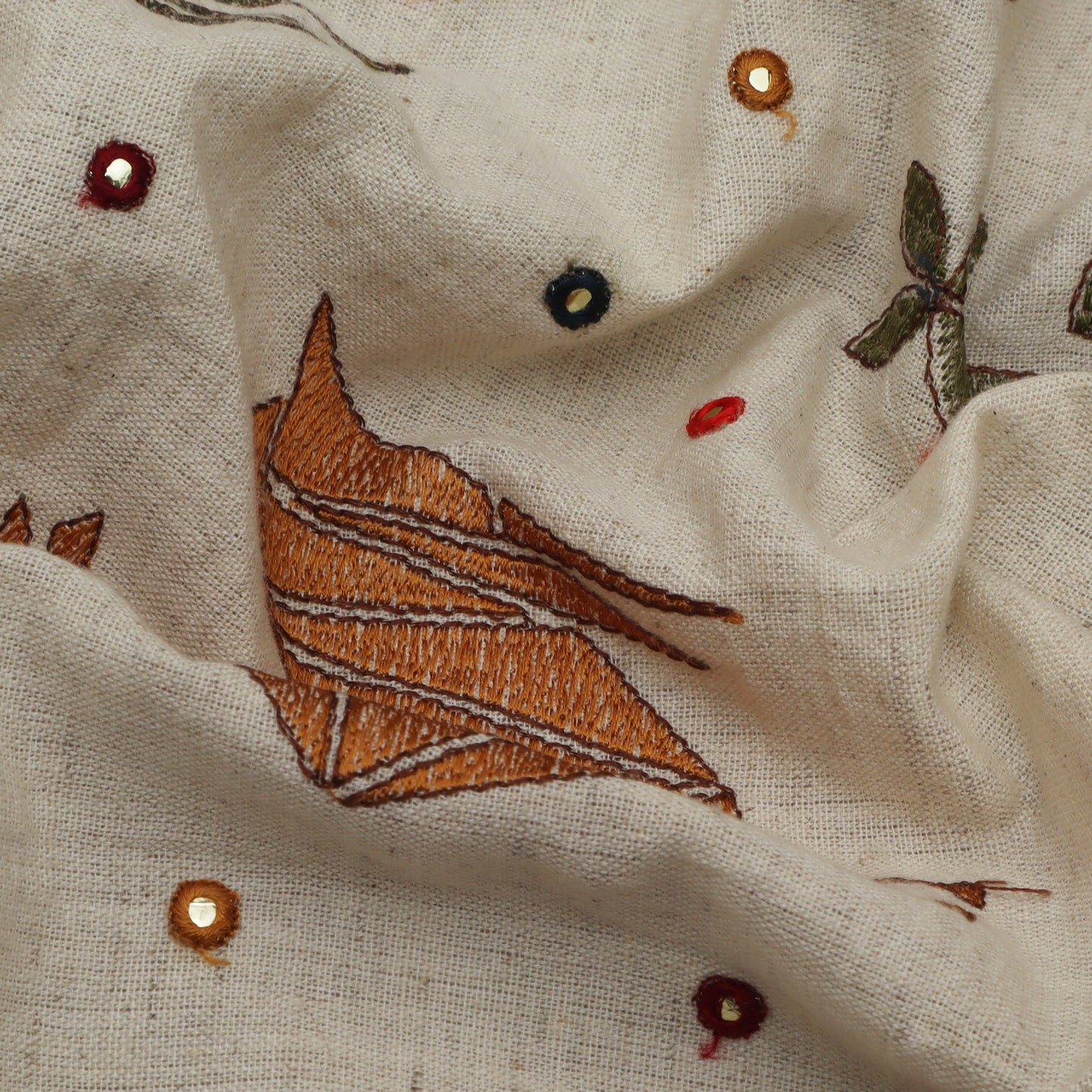 Colored Linen Embroidery Fabric