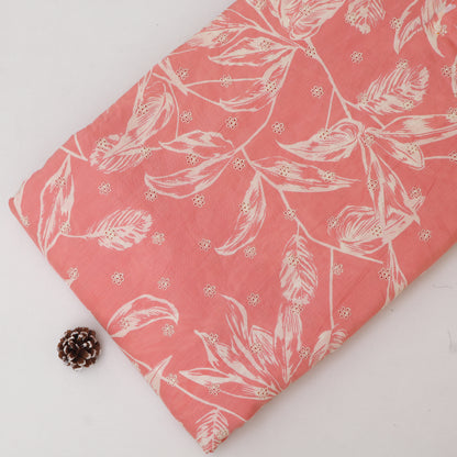 Muslin Print Chikan Embroidery Fabric