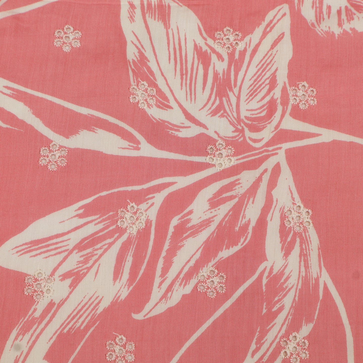 Muslin Print Chikan Embroidery Fabric