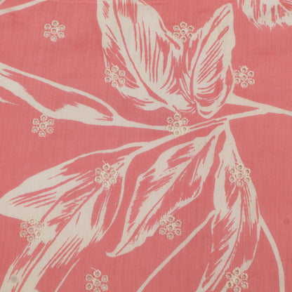 Muslin Print Chikan Embroidery Fabric