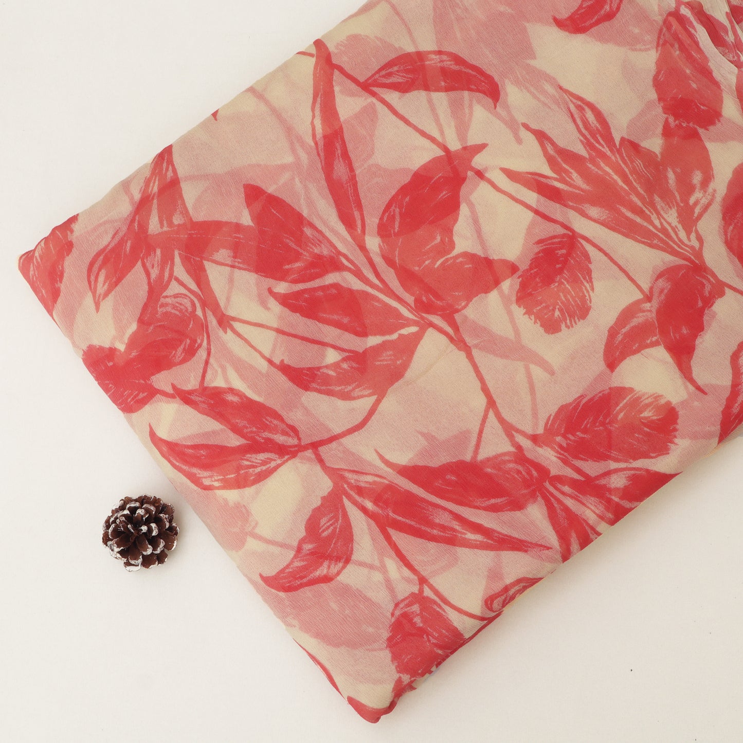 Muslin Print Chikan Embroidery Fabric