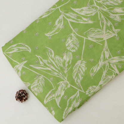 Muslin Print Chikan Embroidery Fabric