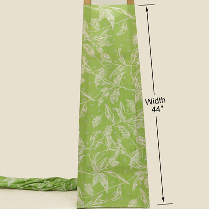Muslin Print Chikan Embroidery Fabric