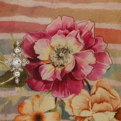 Multicolor Tissue Print Embroidery Fabric