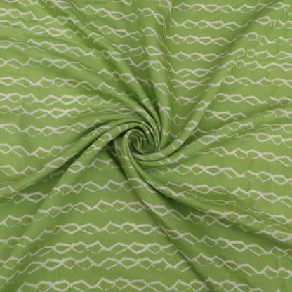 Muslin Print Chikan Embroidery Fabric