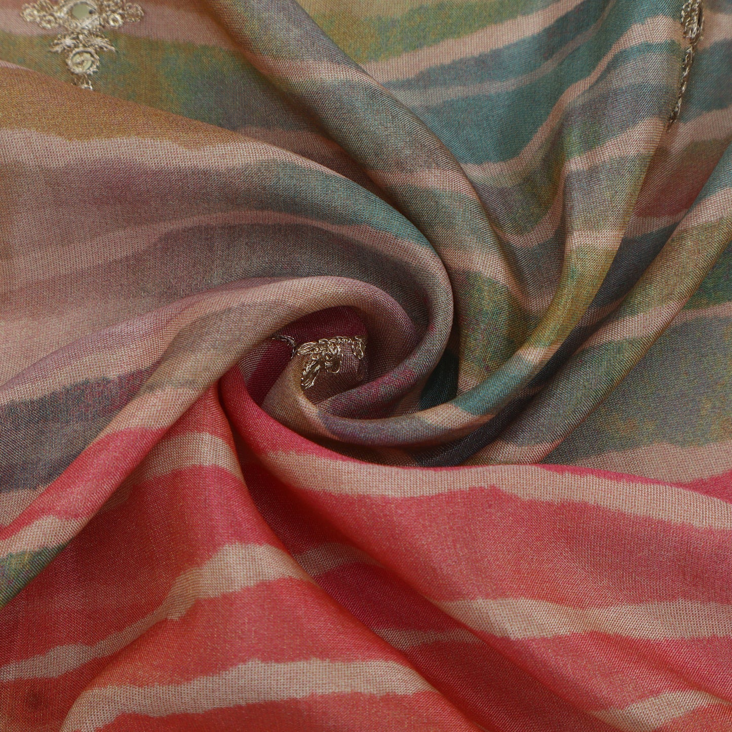 Multicolor Tissue Print Embroidery Fabric